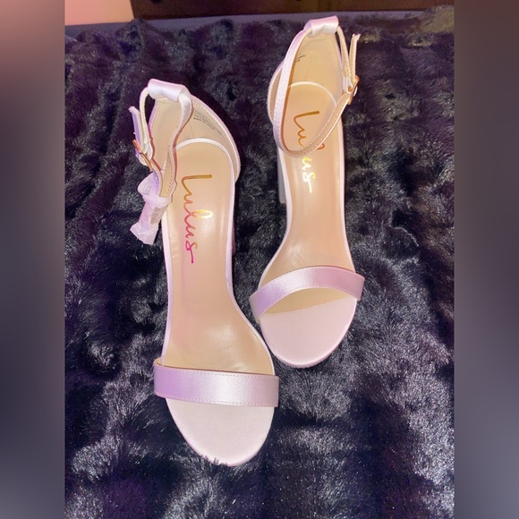 Lulus - Taylor Ivory Satin Ankle Strap Heels - Size 5 - NWOT - Picture 3 of 9